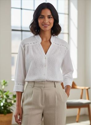 Elegancija: NEXT Bogata Pamučna Bluza (Vel. 42) 