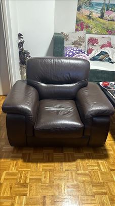 Kožna sofa, kožne fotelje i tapacirana sofa