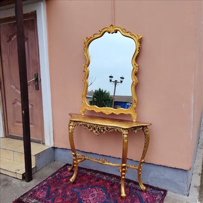 Prelepa Dekorativna Stilska Konzola sa ogledalom 