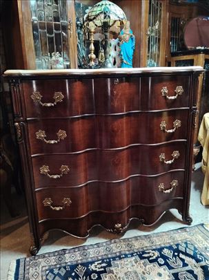 Unikatna Stilska Komoda Sa Sekreterom I Mermerom