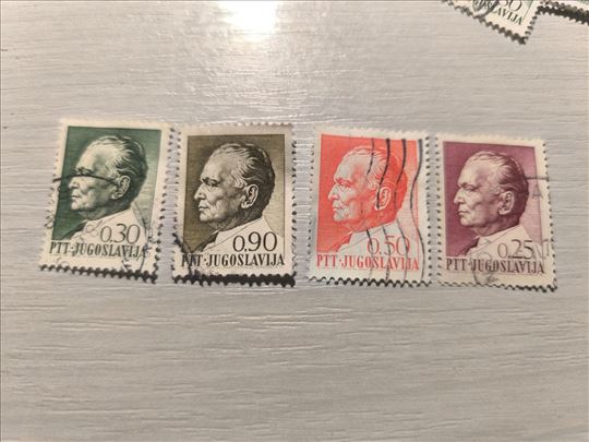 4 marke TITO, 0.30;O.90;0.50;0.25 din.