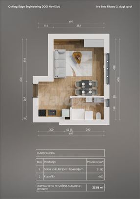 Prodaja, garsonjera vlasnik, centar