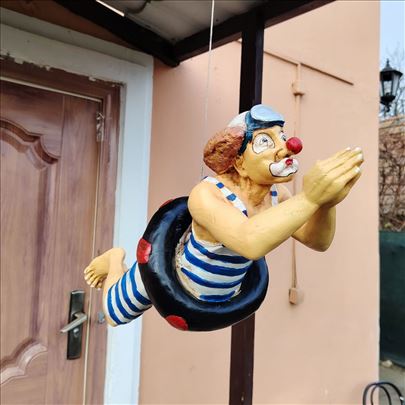Vintage Dekor Velika Figura Klovn Plivac 