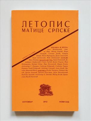 Letopis matice srpske septembar 2012 