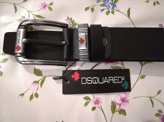 Novi muski kozni markirani kais Dsquared Crna koža