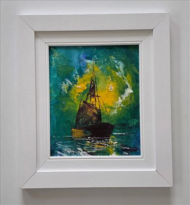 Ulje na platnu - Brod kroz noc, prelepo! 