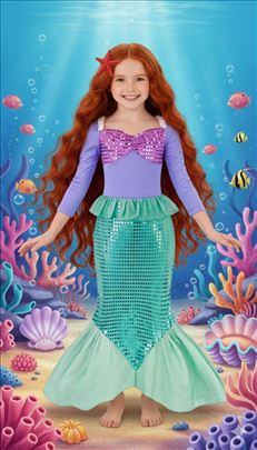 Kostim sirene za decu mala sirena Arijel 