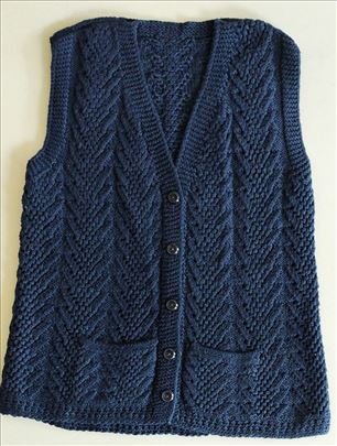 Vintage Hand-made: Masivan vuneni prsluk (Unikat) 