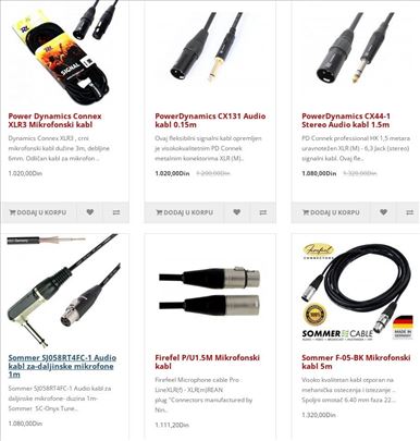 Mikrofonski Kablovi Sommer,Firefeel  modele i cene
