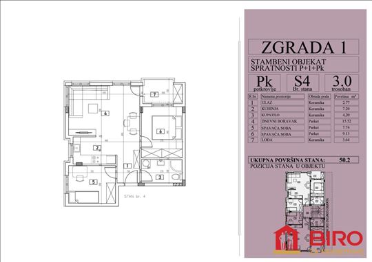 Stan,Novi Sad,Adice,kv: 50.00, ID: 1013009