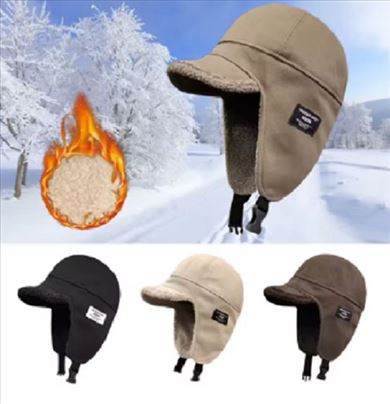 Zimska kapa sa krznom i dodatkom za uši ušanka