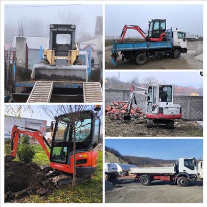 Mini bager, mini utovarivač i kiper kamion