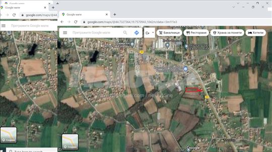 Njiva uz glavni put sa lešnikom u 12. g, ogradom i