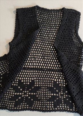 Unikat: Vintage Boho Heklani Prsluk (S/M/L) 