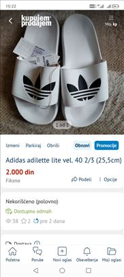 Adidas adilette lite vel. 40 2/3 (25,5cm)