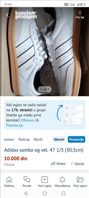 Adidas samba og vel. 47 1/3 (30,5cm)