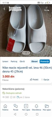 Nike reactx rejuven8 vel. leva 46 desna 45 