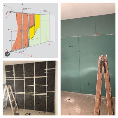 Pregradni zidovi, izolacija zvuka, oblaganje zida