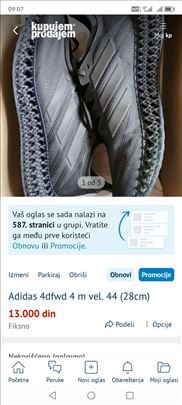 Adidas 4dfwd 4 m vel. 44 (28cm)