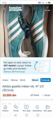 Adidas gazelle indoor vel. 47 1/3 (30,5cm)