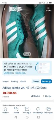 Adidas samba vel. 47 1/3 (30,5cm)