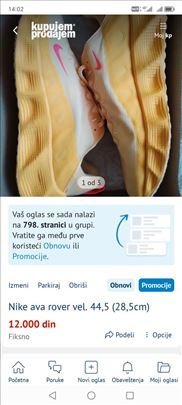 Nike ava rover vel. 44,5 (28,5cm)