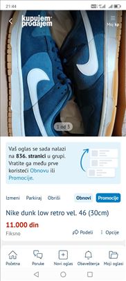 Nike dunk low retro vel. 46 (30cm)