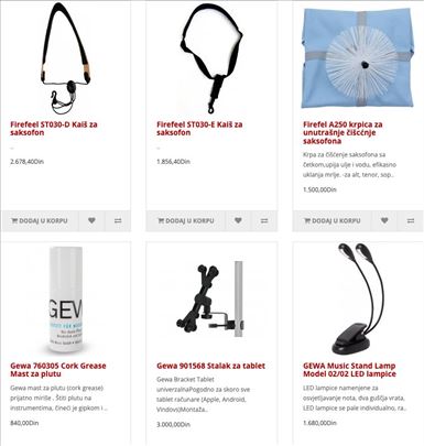 Pribor i oprema za Duvacke instrumente-pogledajte 