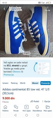 Adidas continental 85 low vel. 47 1/3 (30,5cm)