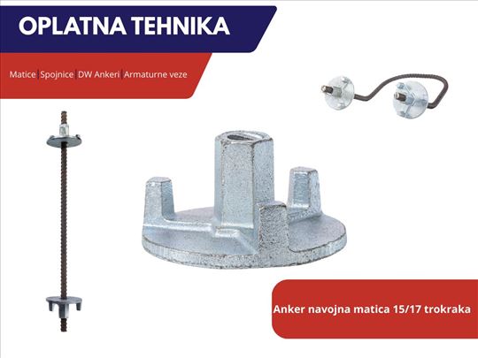 Anker navojna matica 15/17 trokraka 100mm