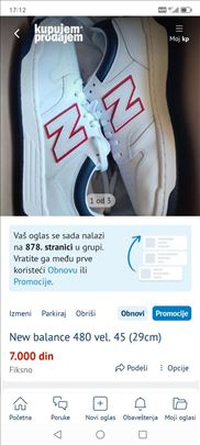 New balance 480 vel. 45 (29cm)