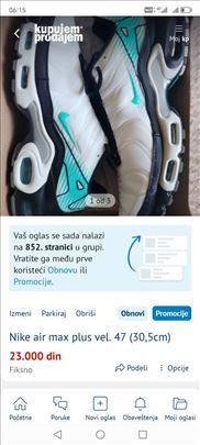 Nike air max plus vel. 47 (30,5cm)