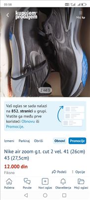 Nike air zoom g.t. cut 2 vel. 43 (27,5cm) 