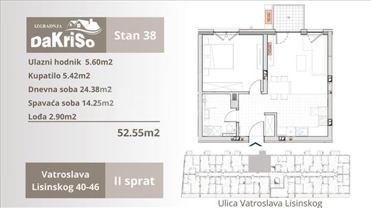 Stan u Vatroslava Lisinskog 1540€/kvm
