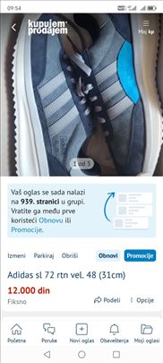 Adidas sl 72 rtn vel. 48 (31cm)