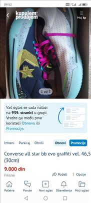 Converse all star bb evo graffiti vel. 46,5 (30cm)