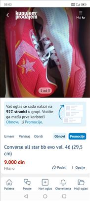 Converse all star bb evo vel. 46 (29,5 cm)