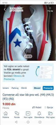 Converse all star bb pro vel. 46