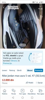 Nike jordan max aura 5 vel. 47 (30,5cm)