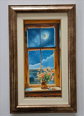 Ulje na platnu - Mir ispod meseca, prelepa slika!