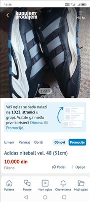 Adidas niteball vel. 48 (31cm)