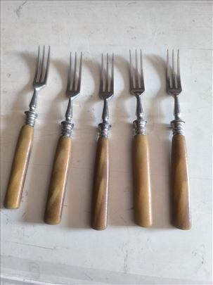 5 antiknih rostfrei bakelit set nozeva