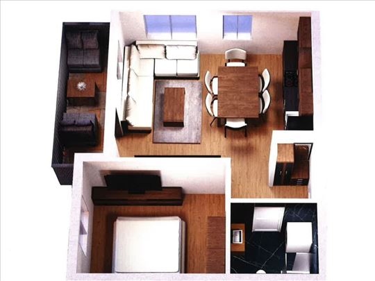 Dvosoban stan, novogradnja 53,68m2 u Novim Banovci