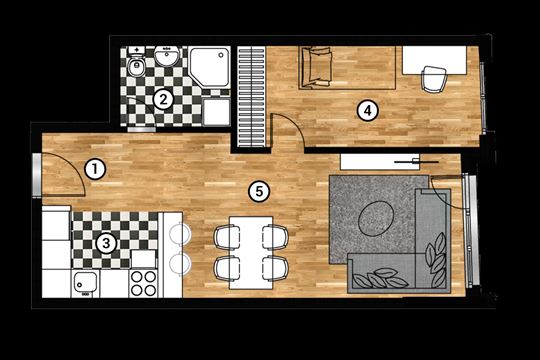 Novogradnja, dvosoban stan 42,21m2, Nova Pazova