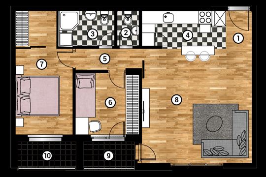 Novogradnja, trosoban stan 70,69m2, Nova Pazova