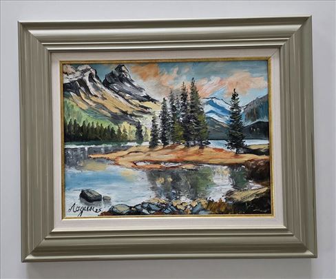 Ulje na platnu - U zagrljaju planina