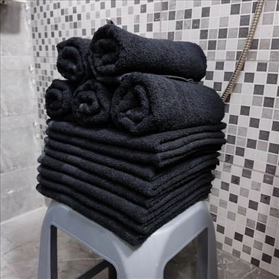 Crni kvalitetni peškiri 50x90