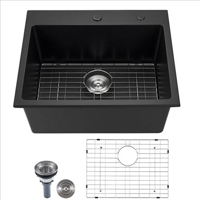 Ugradna granitna sudopera (63.5x56x25cm), crna