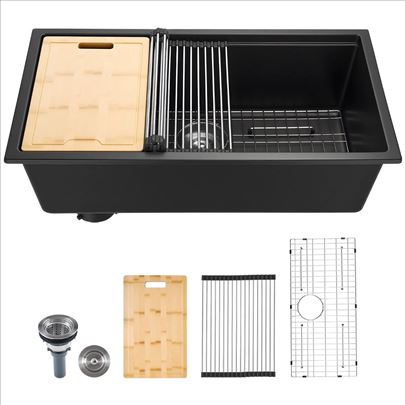 Ugradna granitna sudopera (84x48x25cm), crna