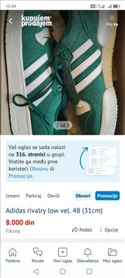 Adidas rivalry low vel. 48 (31cm)